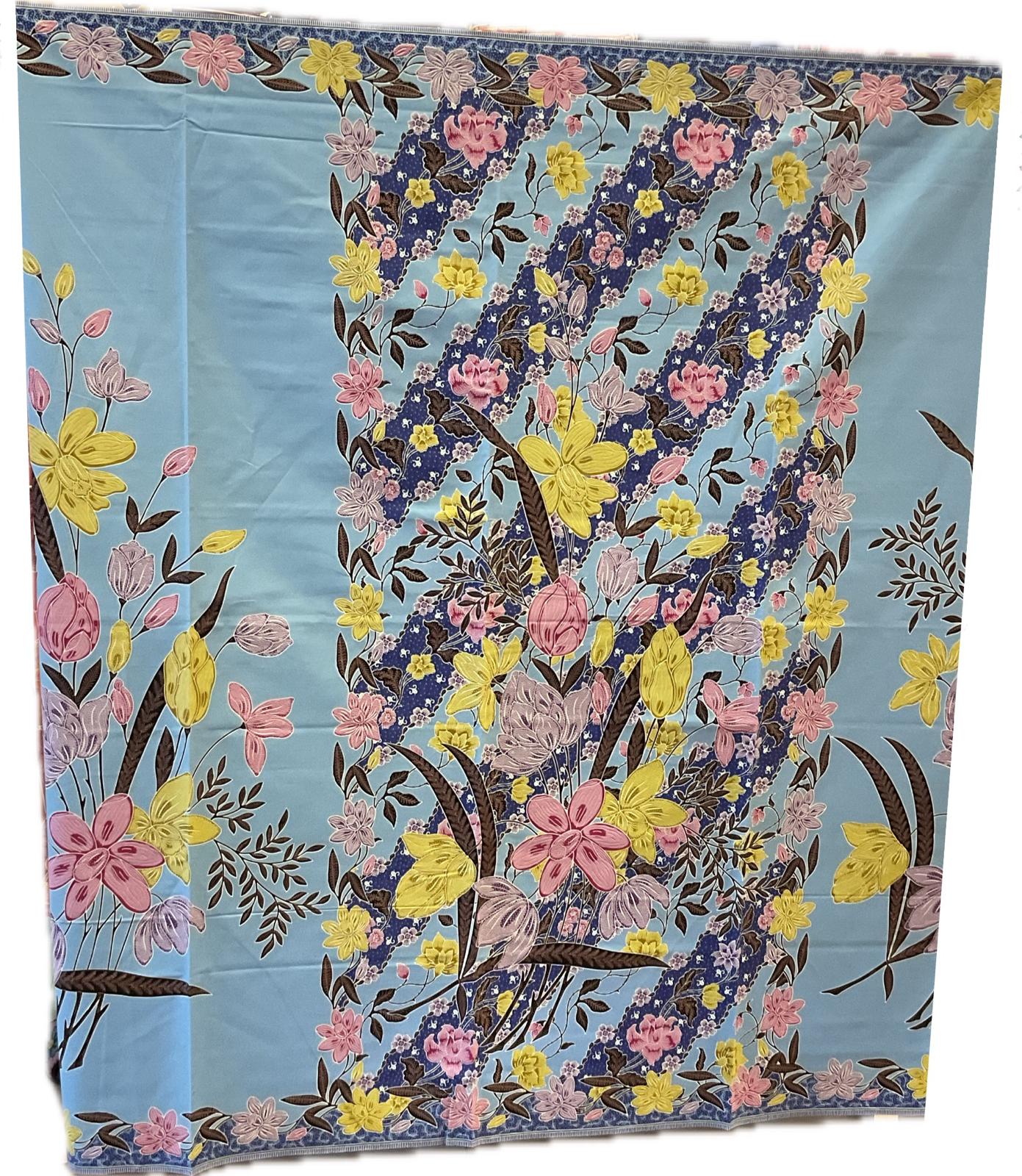 Handstamp Batik Fabric HSBF-2M-BLUE-9095