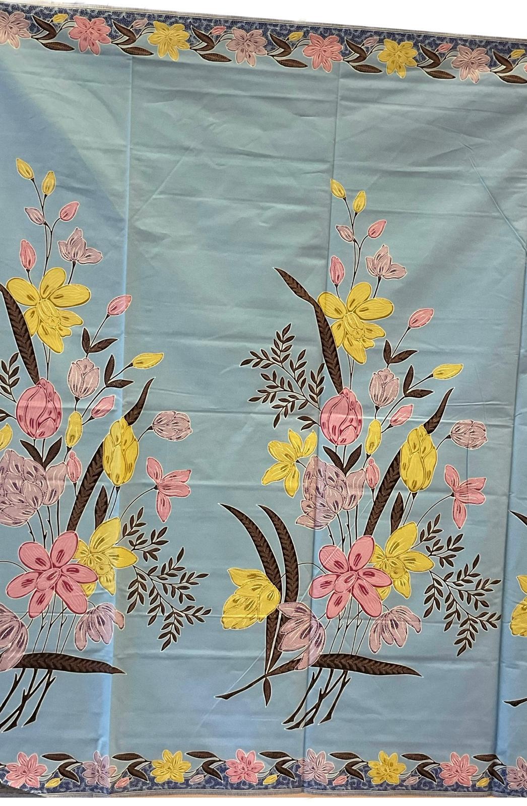Handstamp Batik Fabric HSBF-2M-BLUE-9095
