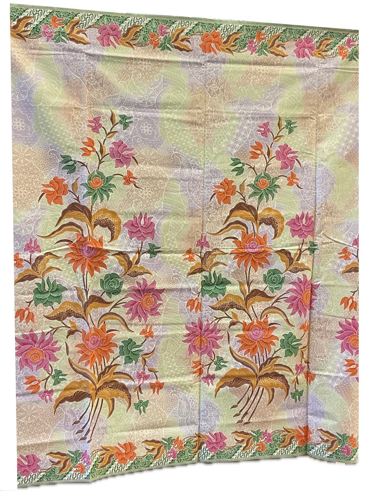 Handstamp Batik Fabric HSBF-2M-GREEN-90110
