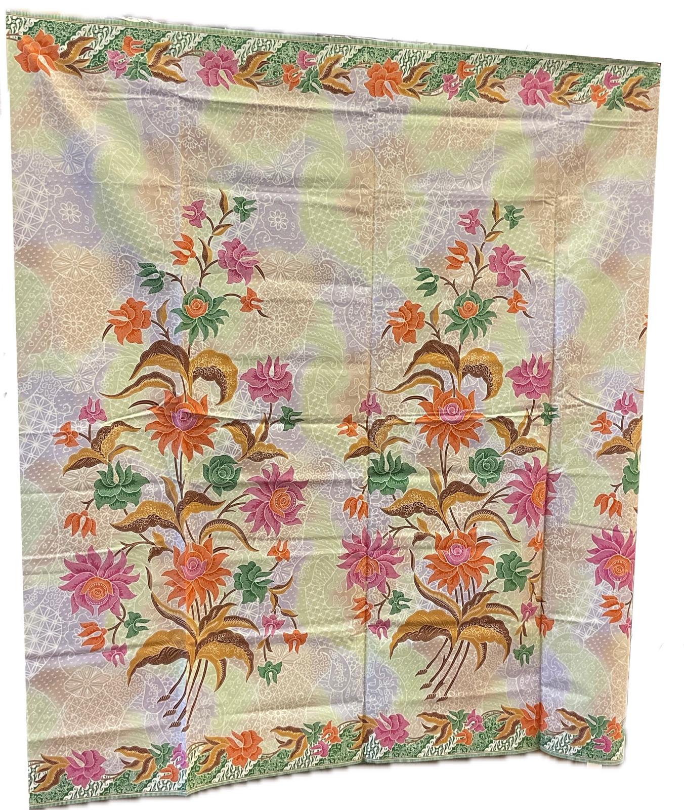Handstamp Batik Fabric HSBF-2M-GREEN-90110