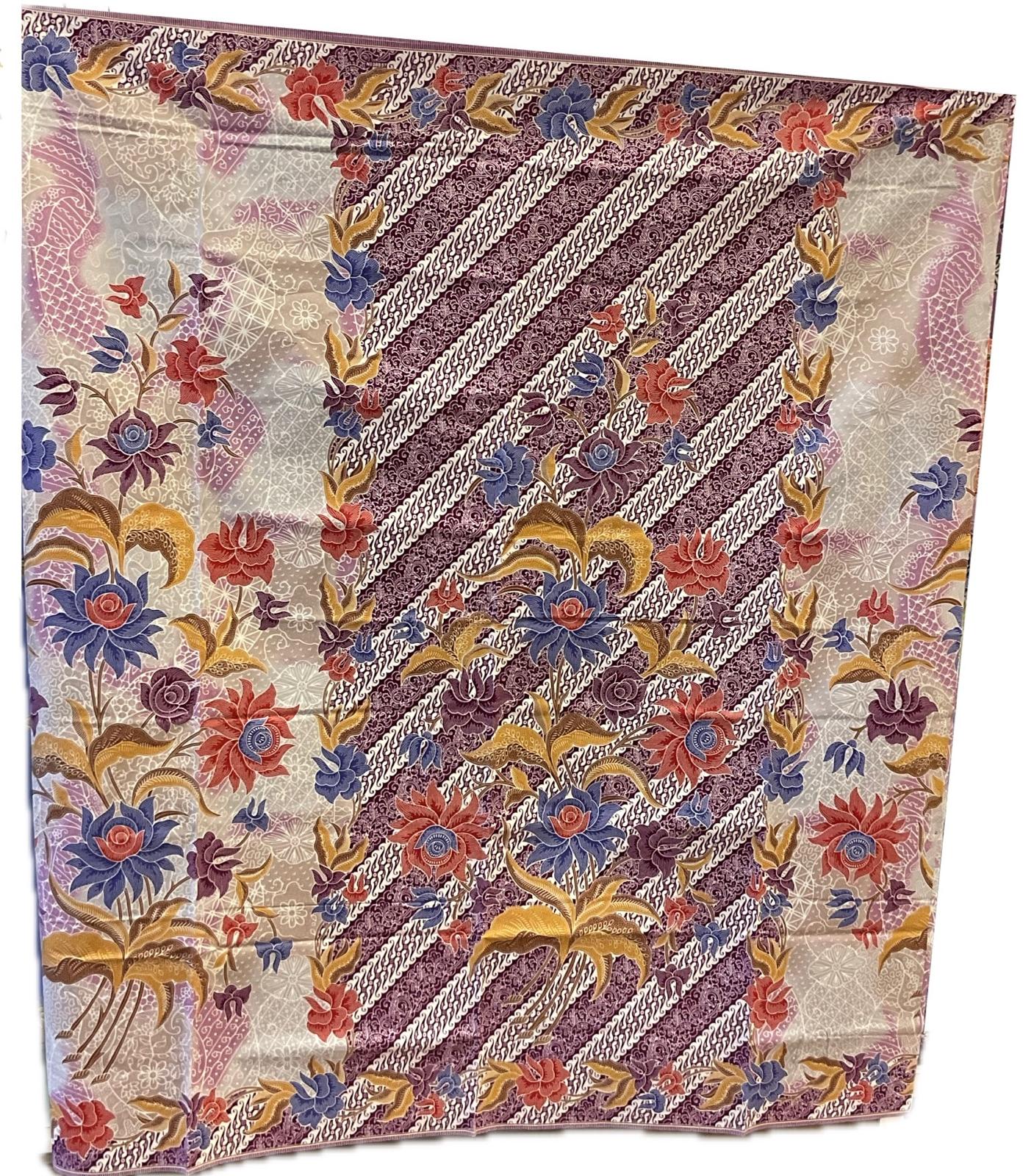 Handstamp Batik Fabric HSBF-2M-PURPLE-90103