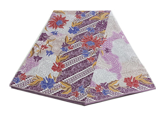 Handstamp Batik Fabric HSBF-2M-PURPLE-90109