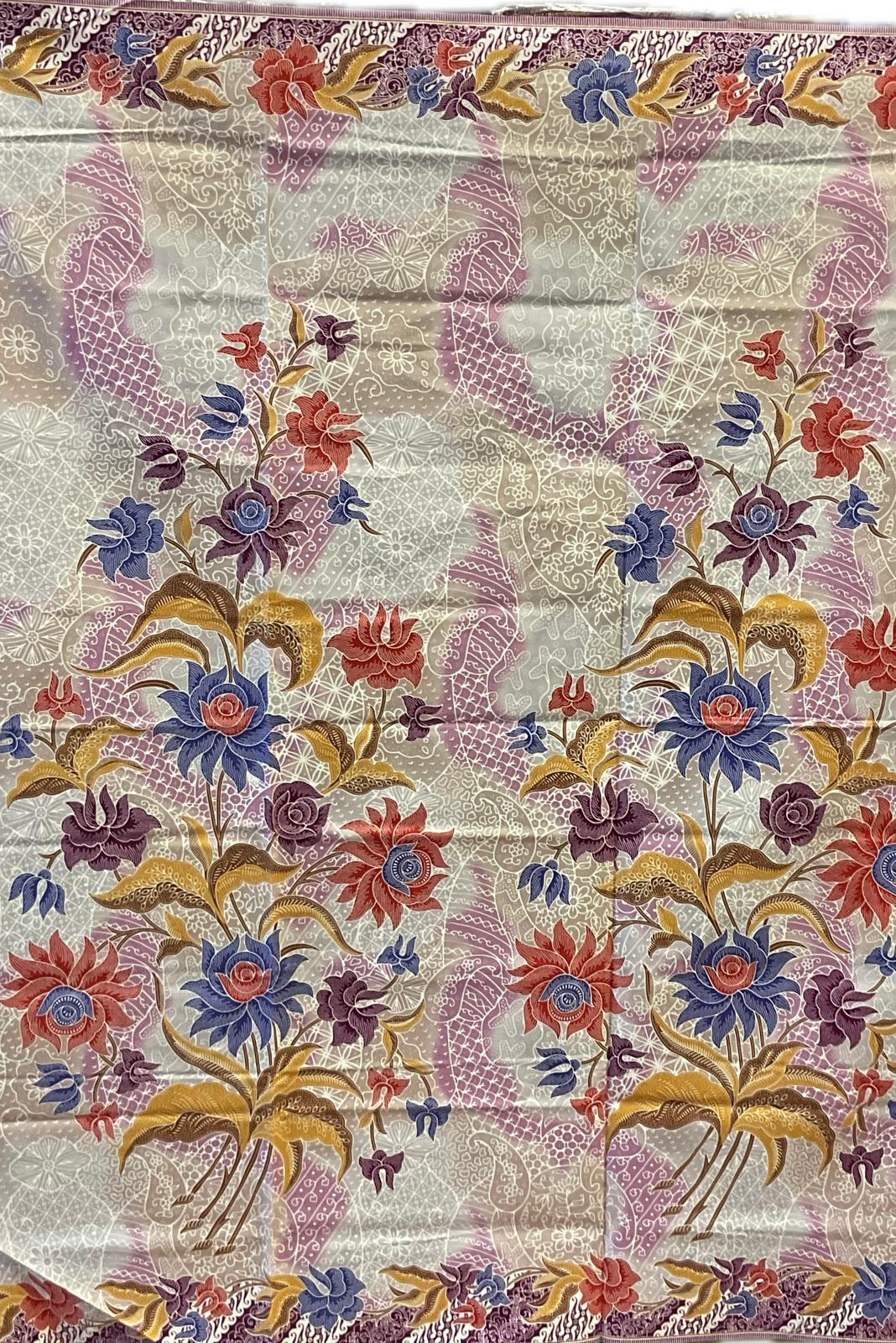 Handstamp Batik Fabric HSBF-2M-PURPLE-90109