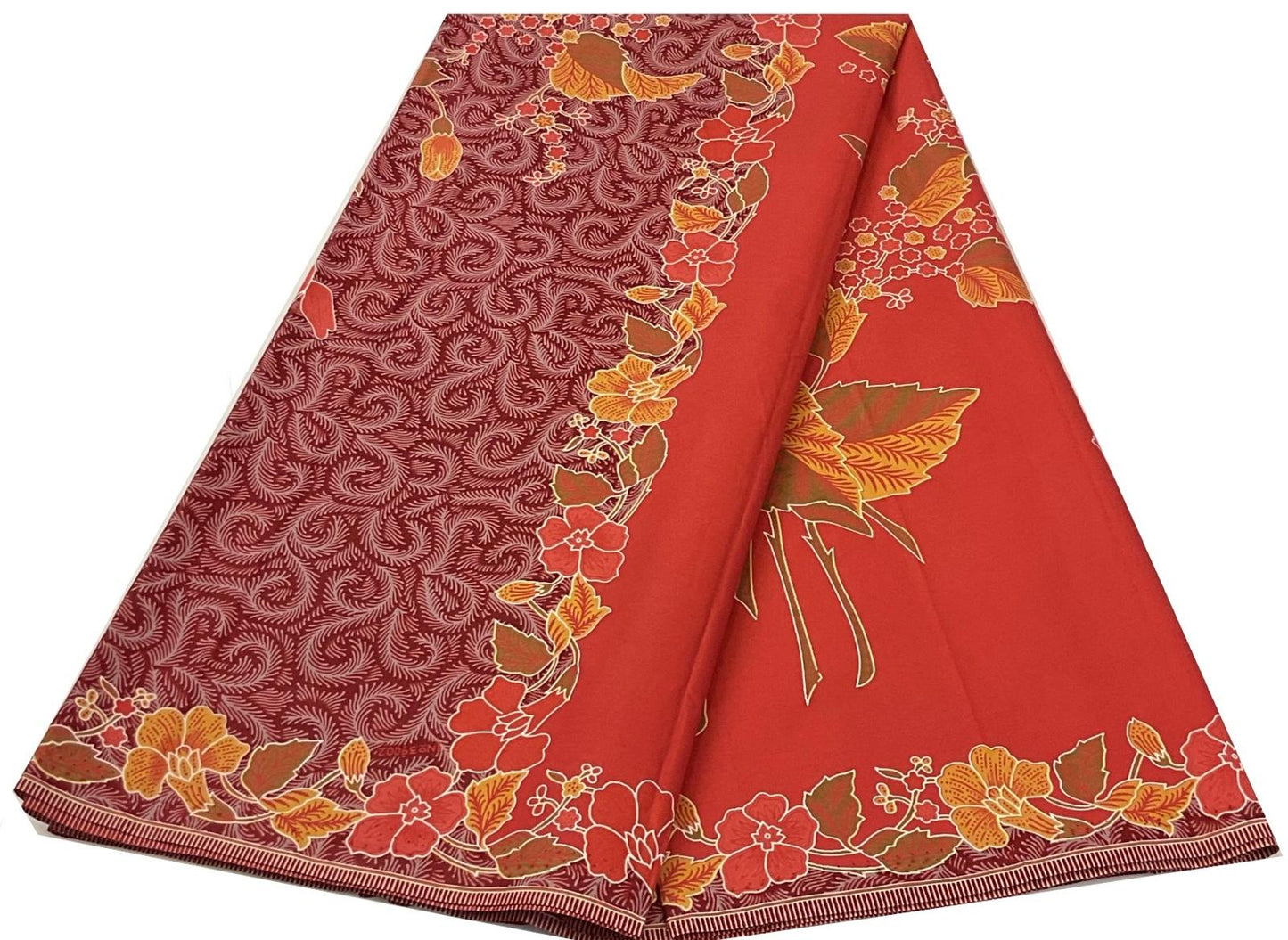 Handstamp Batik Fabric HSBF-2M-RED-9098