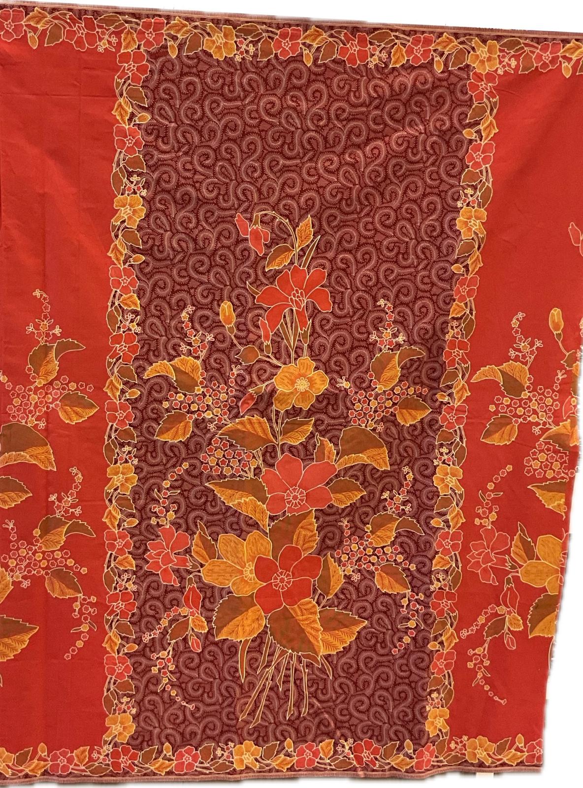 Handstamp Batik Fabric HSBF-2M-RED-9098