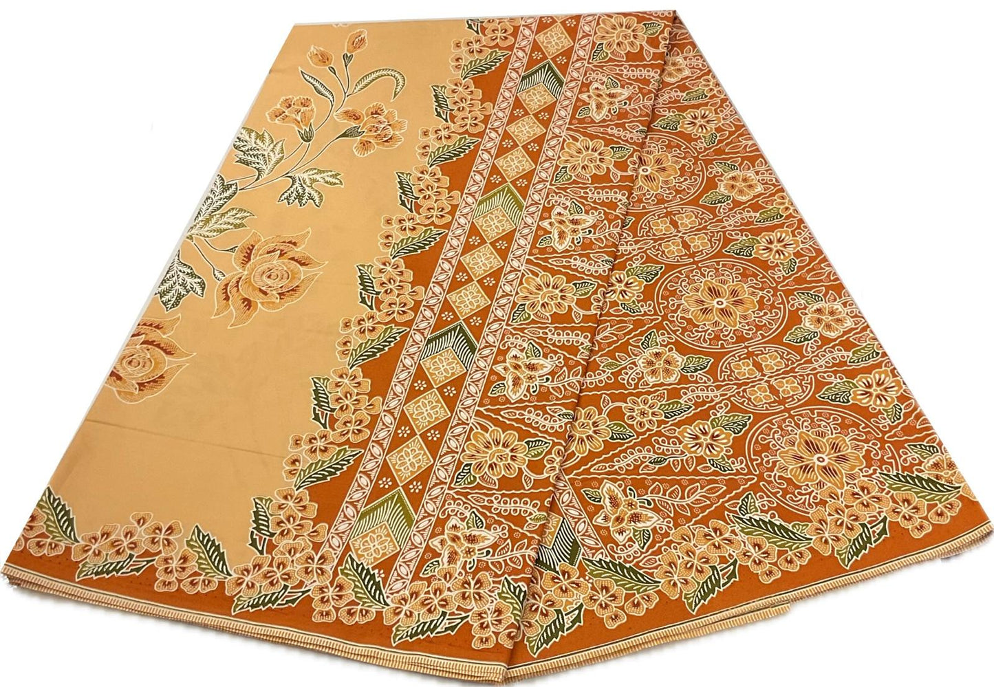 Handstamp Batik Fabric HSBF-2M-ORANGE-9096