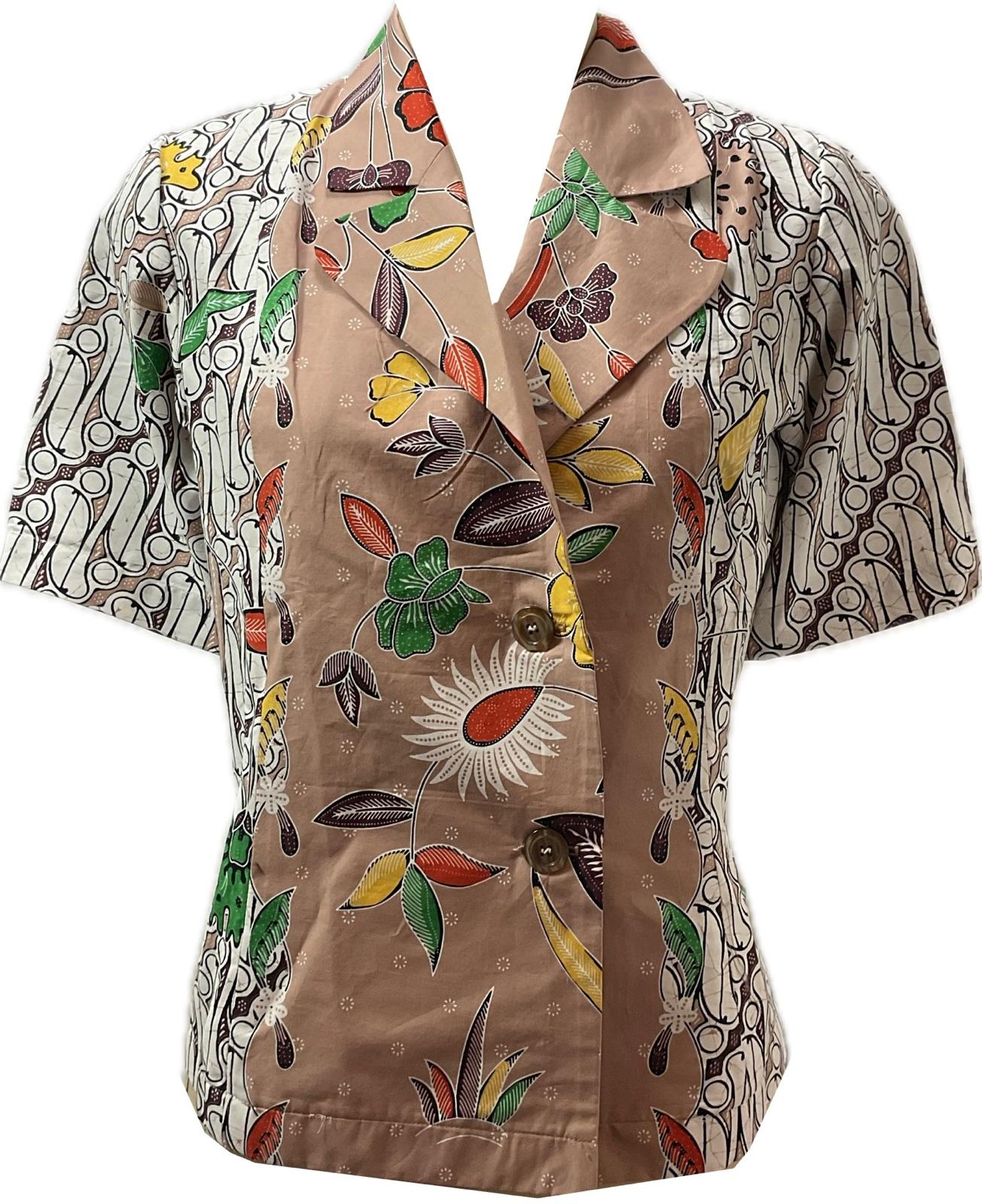 Ladies Batik Top LBT-M-BROWN-A11002