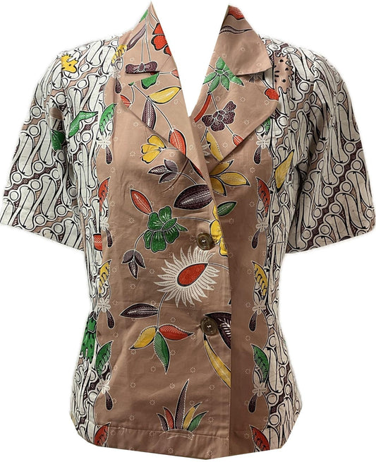 Ladies Batik Top LBT-M-BROWN-A11002