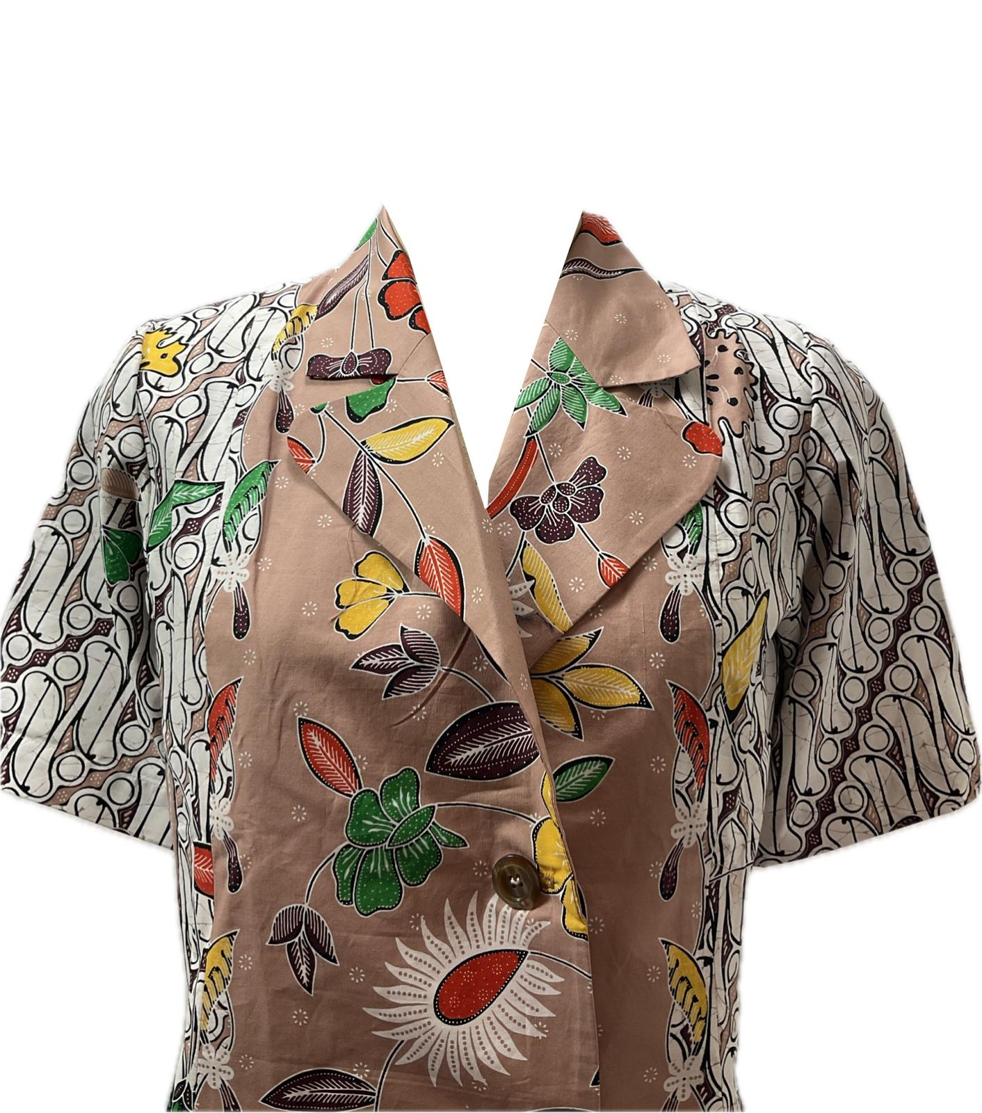 Ladies Batik Top LBT-M-BROWN-A11002