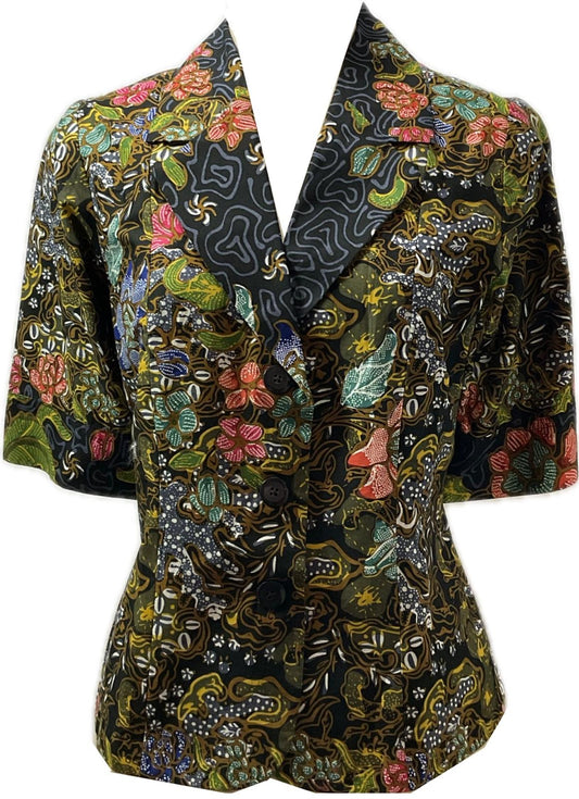 Ladies Batik Top LBT-M-BLACK-A11005
