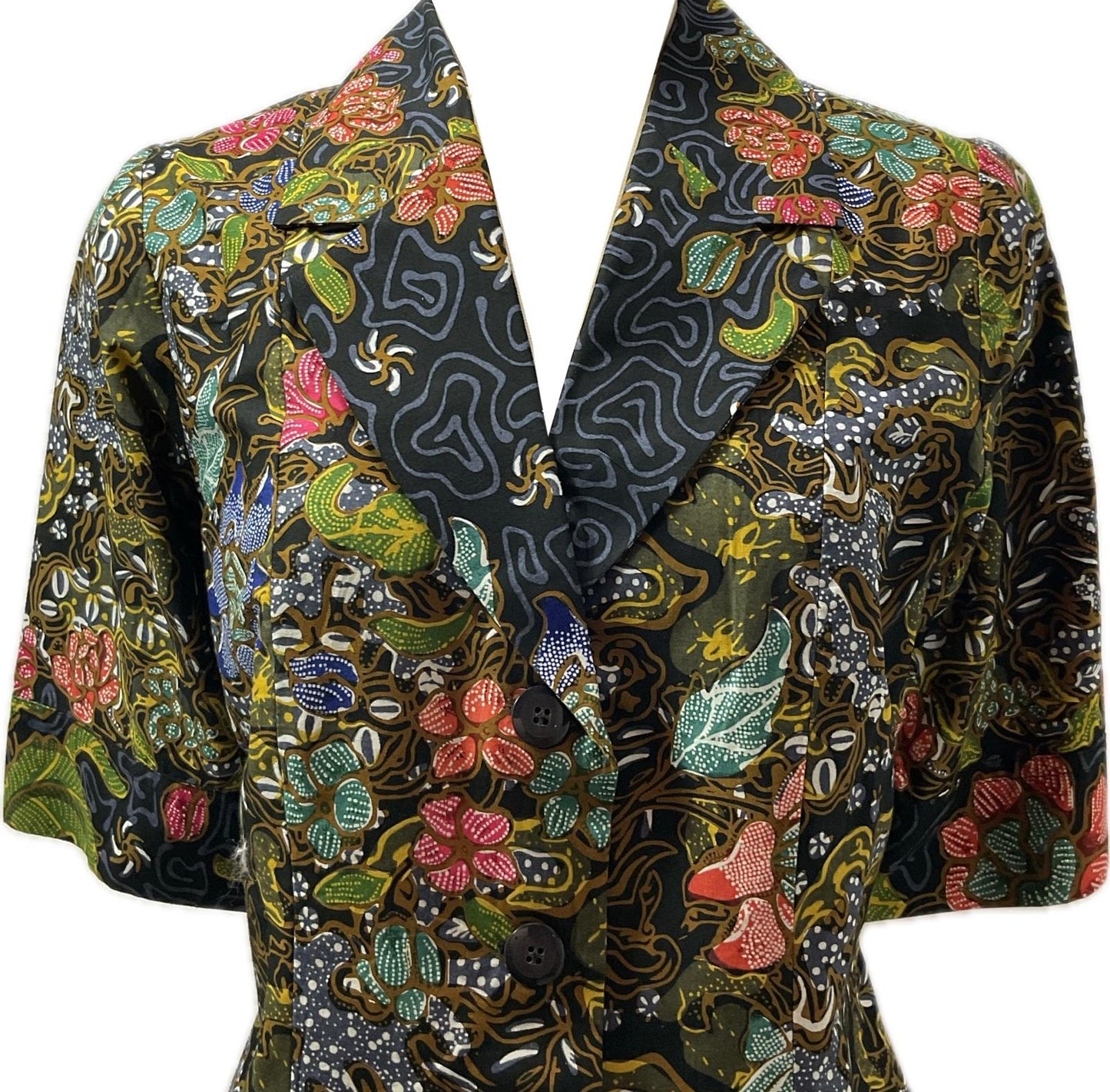 Ladies Batik Top LBT-M-BLACK-A11005