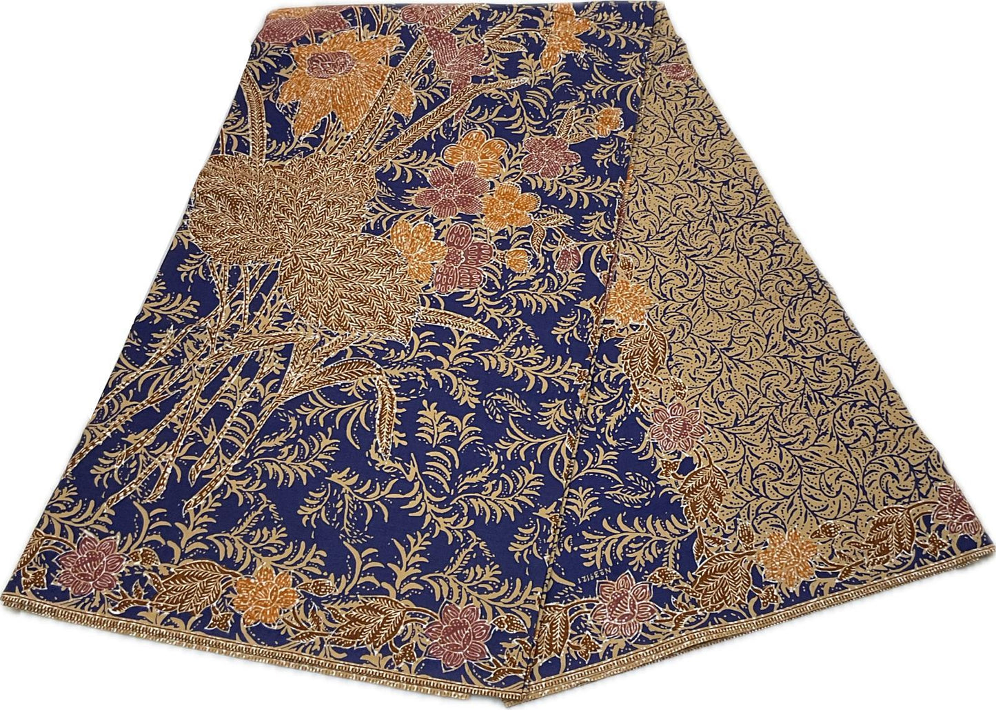Handstamp Batik Fabric HSBF-2M-BLUE-90125