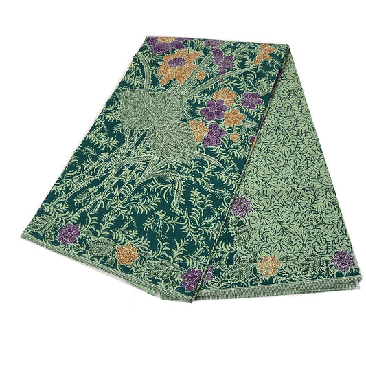 Handstamp Batik Fabric HSBF-2M-GREEN-90118
