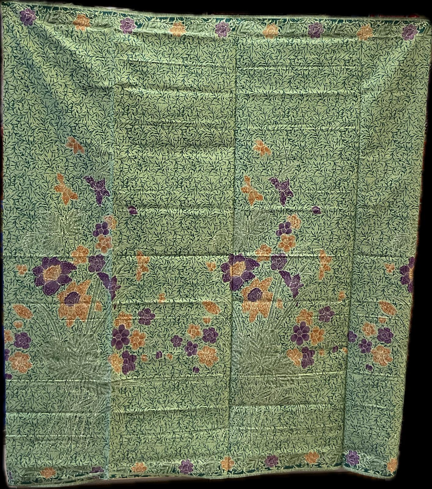 Handstamp Batik Fabric HSBF-2M-GREEN-90118