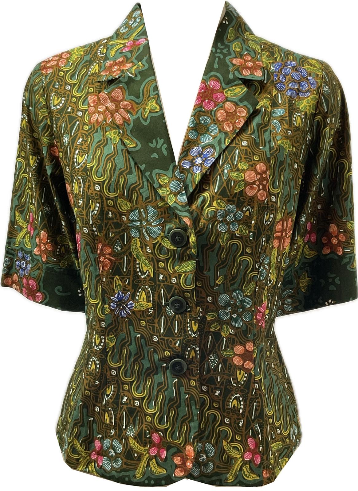 Ladies Batik Top LBT-M-GREEN-A11003