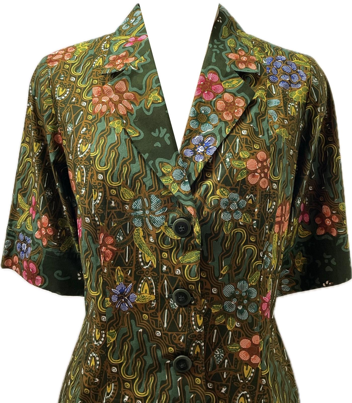 Ladies Batik Top LBT-M-GREEN-A11003