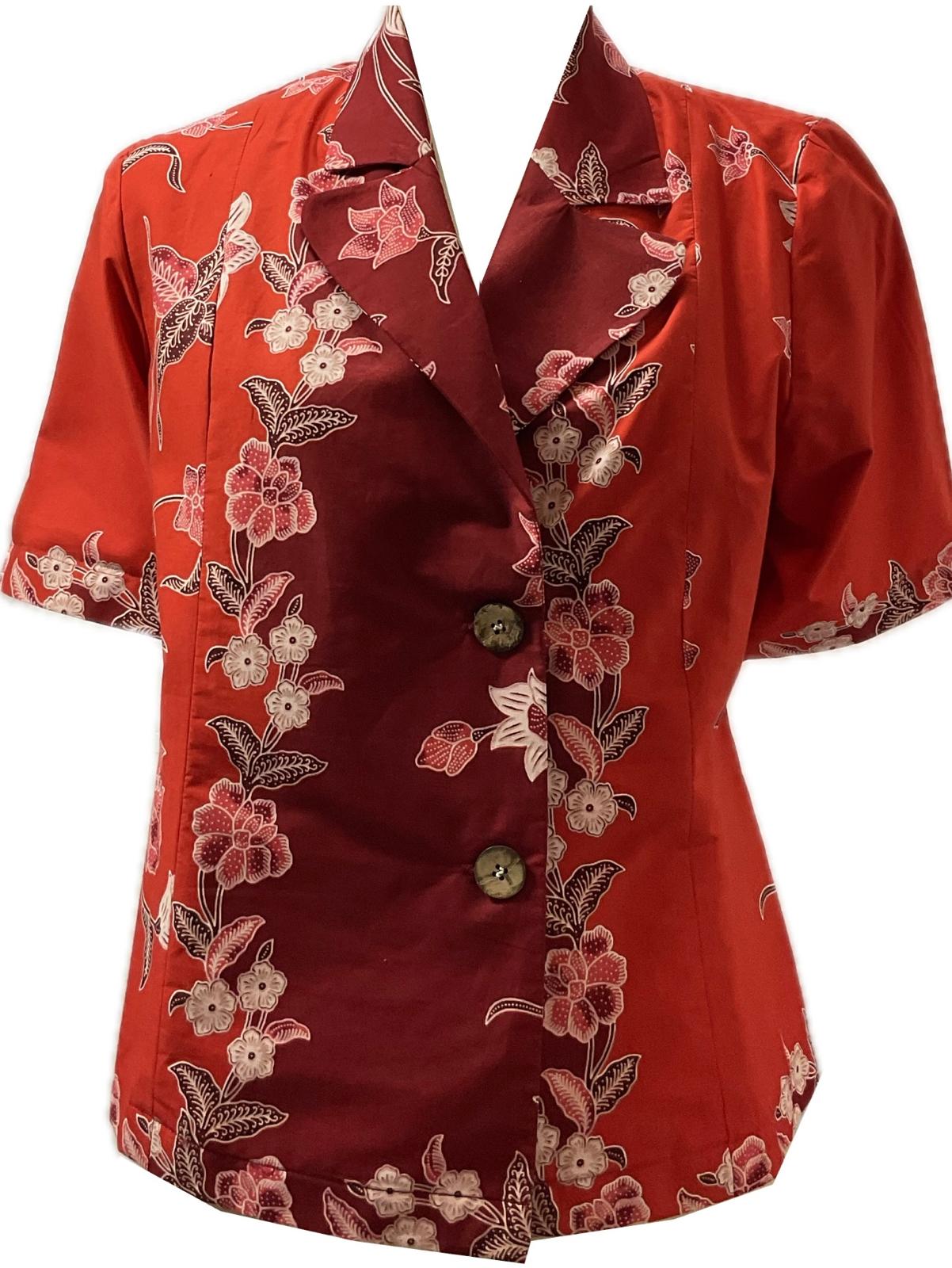 Ladies Batik Top LBT-L-RED-A111003