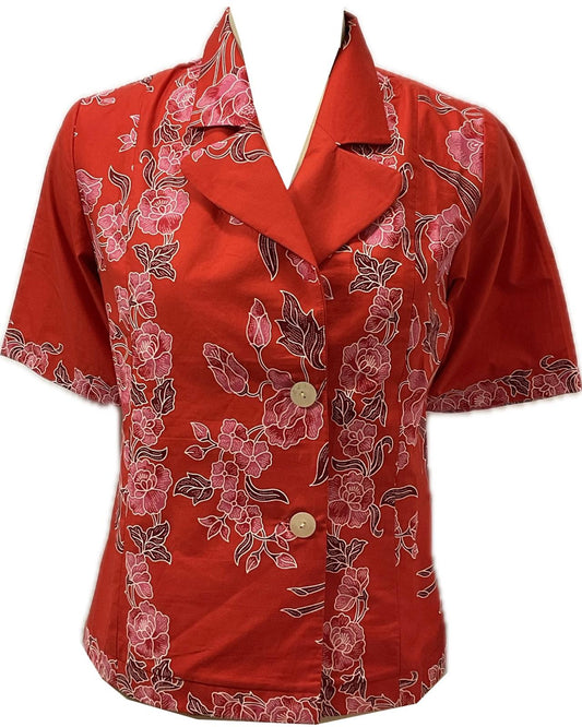 Ladies Batik Top LBT-L-RED-A111005