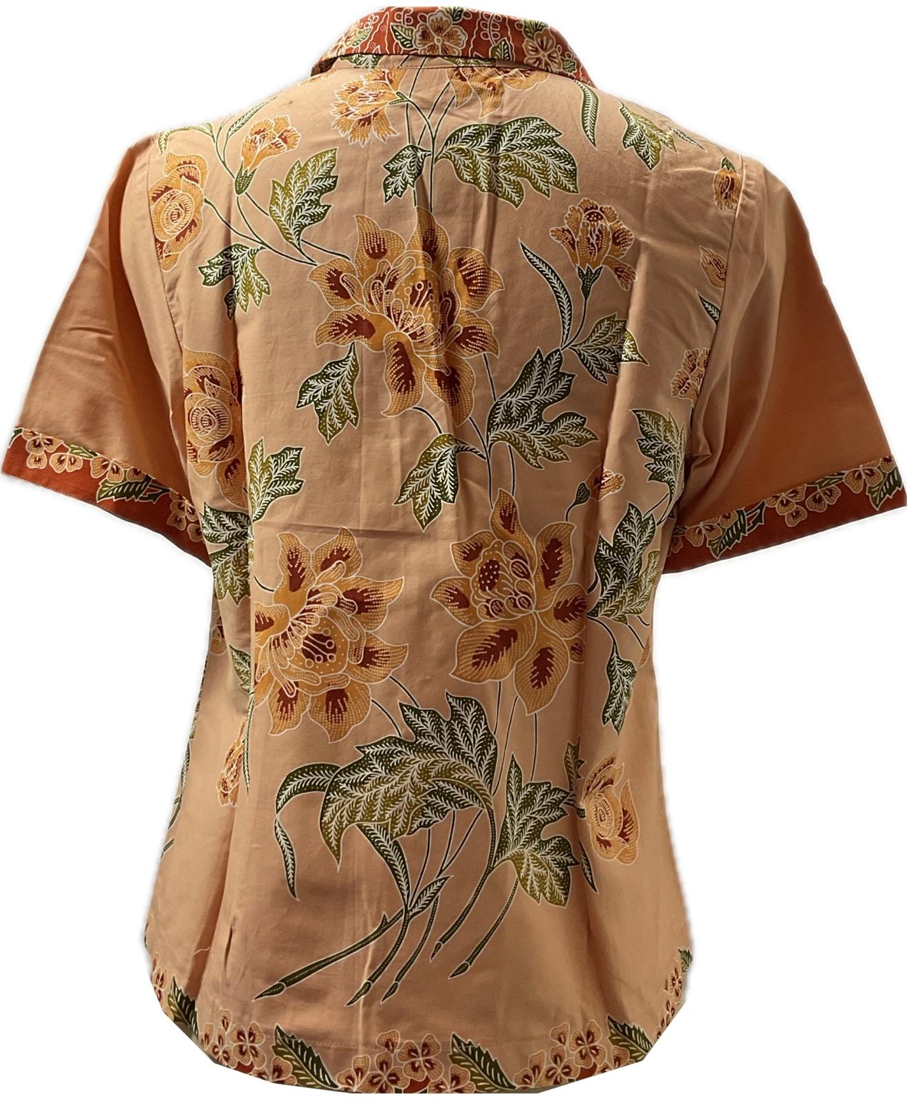 Ladies Batik Top LBT-L-ORANGE-A111006
