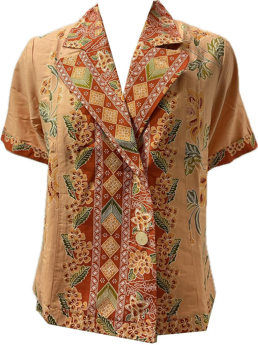 Ladies Batik Top LBT-L-ORANGE-A111006