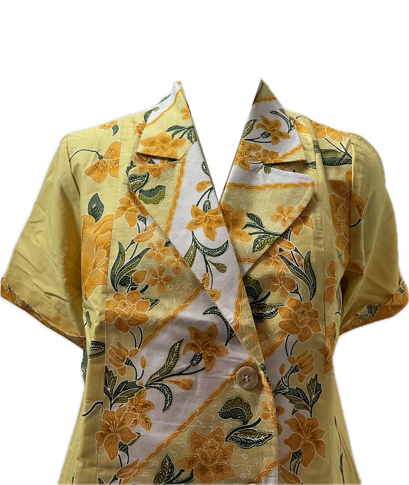 Ladies Batik Top LBT-L-YELLOW-A111007