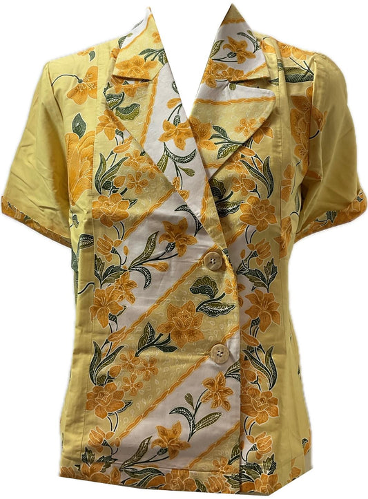 Ladies Batik Top LBT-L-YELLOW-A111007