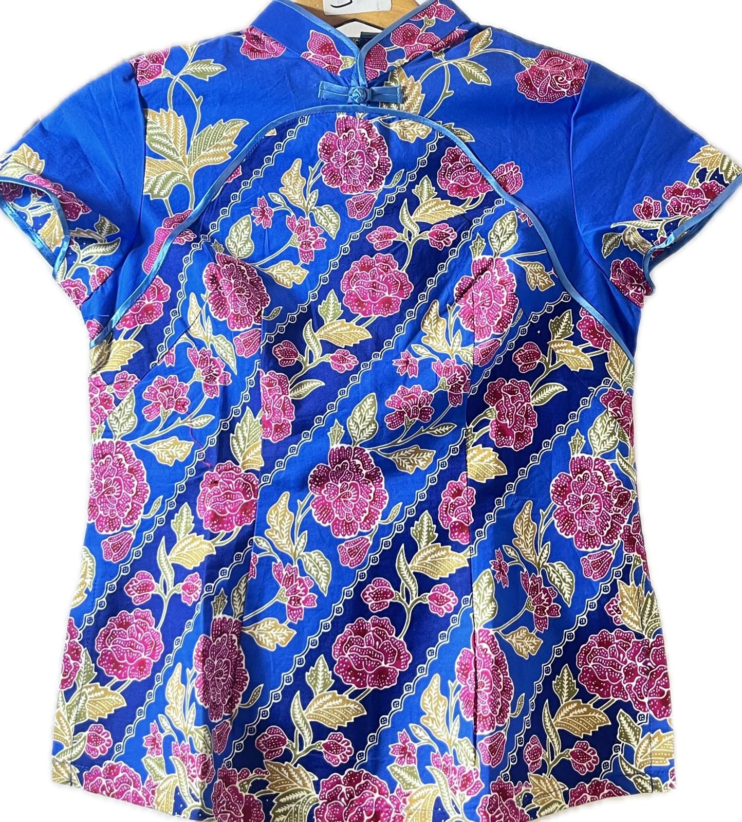 Ladies Batik Top LBT-S-BLUE-B1001