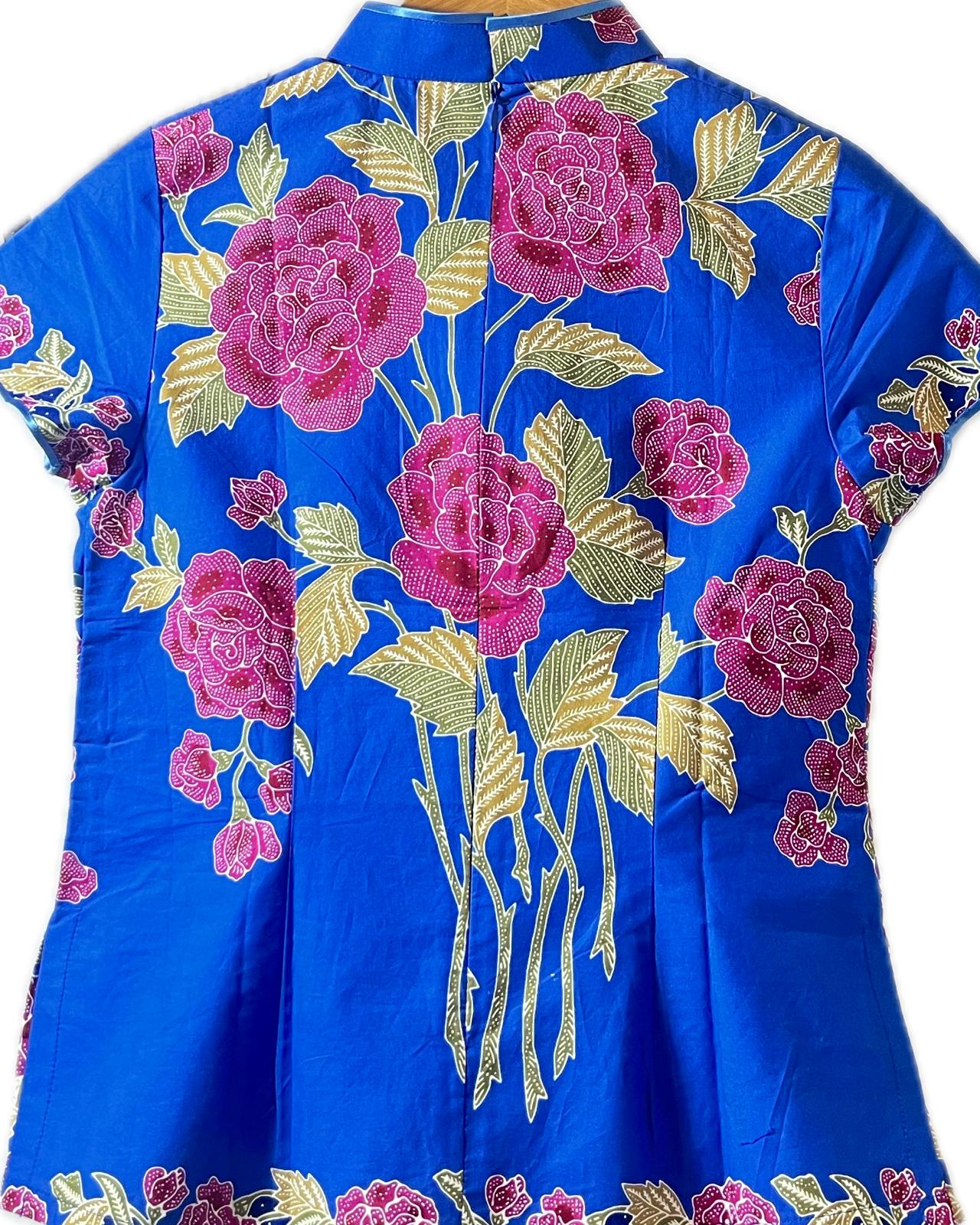 Ladies Batik Top LBT-S-BLUE-B1001