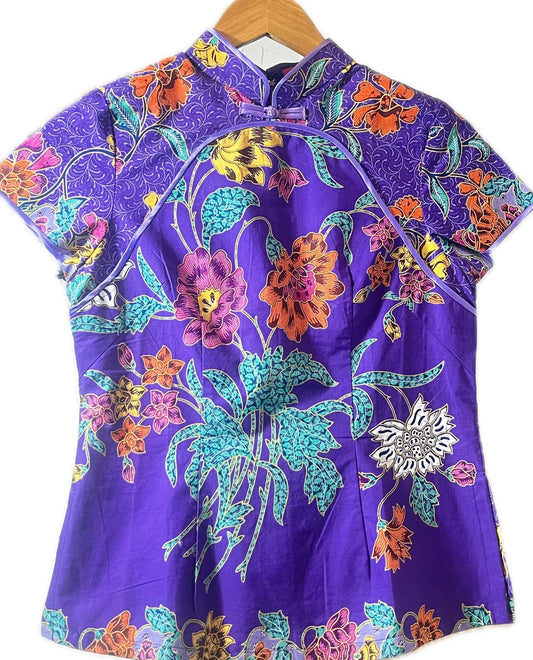 Ladies Batik Top LBT-M-PURPLE-B11001