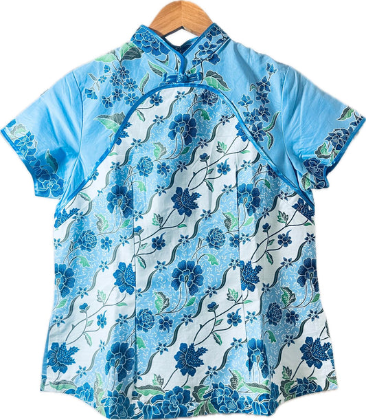 Ladies Batik Top LBT-S-BLUE-B1002