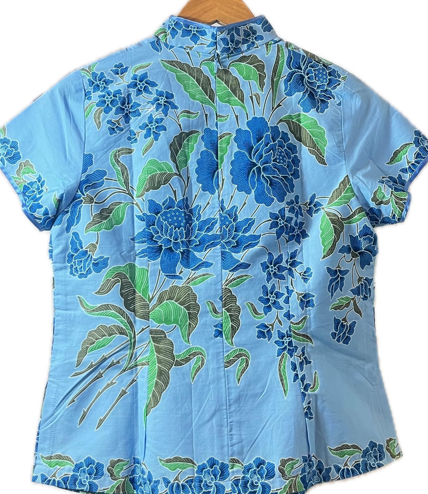 Ladies Batik Top LBT-S-BLUE-B1002