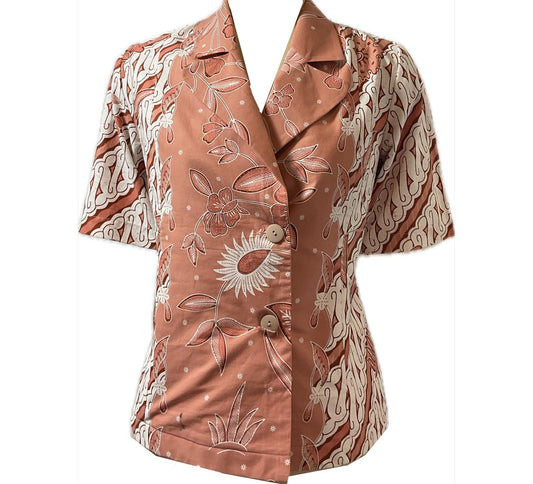 Ladies Batik Top LBT-M-BROWN-A11006