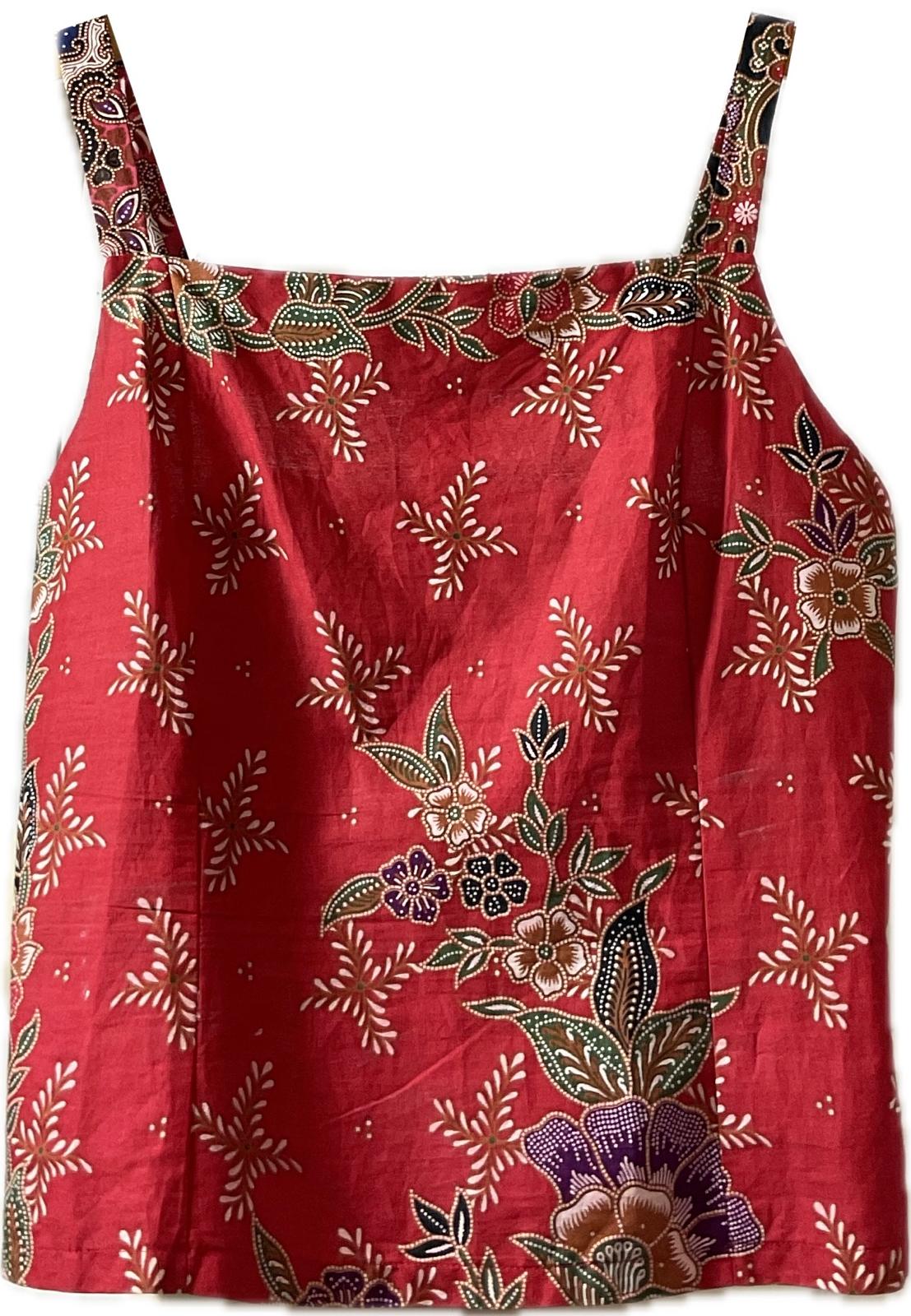 Ladies Batik Top LBT-S-RED-C1004