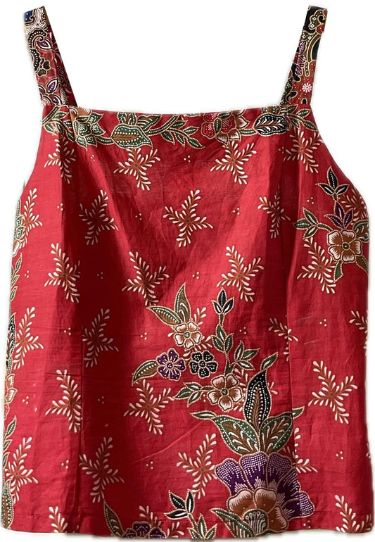 Ladies Batik Top LBT-S-RED-C1004