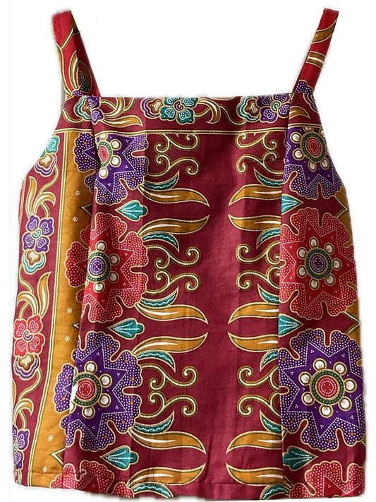 Ladies Batik Top LBT-S-RED-C1002
