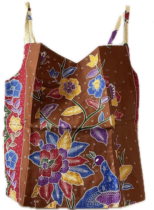 Ladies Batik Top LBT-M-BROWN-C11006