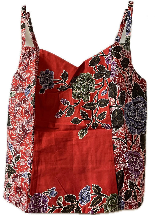 Ladies Batik Top LBT-M-RED-C11007