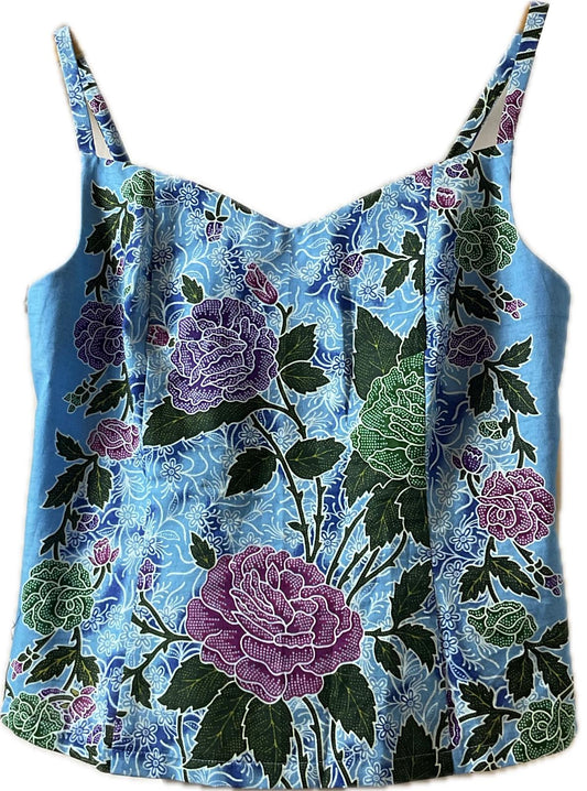 Ladies Batik Top LBT-L-BLUE-C111002