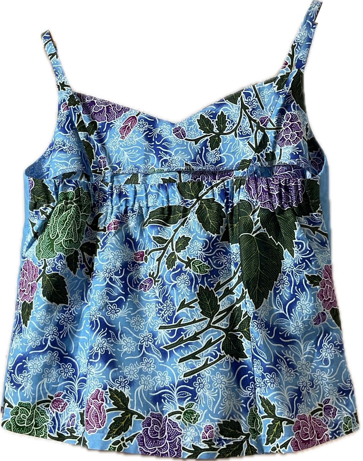 Ladies Batik Top LBT-L-BLUE-C111002