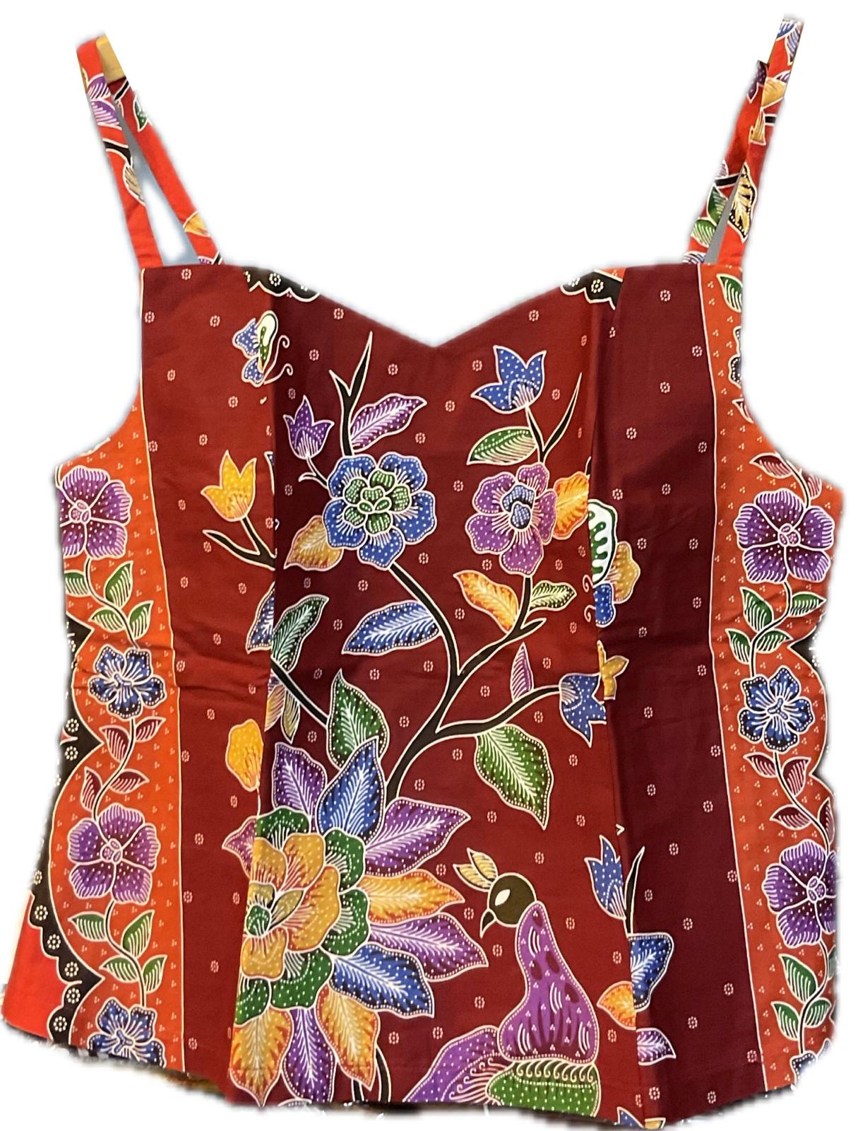 Ladies Batik Top LBT-L-MAROON-C111007