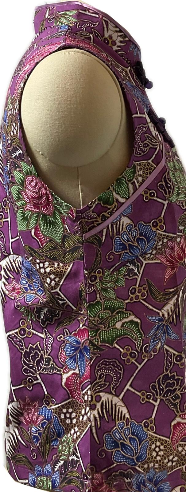 Ladies Batik Top LBT-M-PURPLE-D11001
