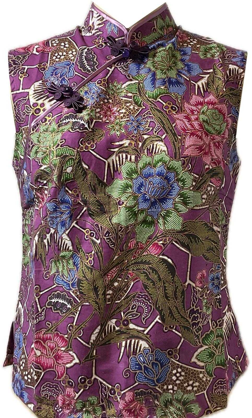 Ladies Batik Top LBT-M-PURPLE-D11001