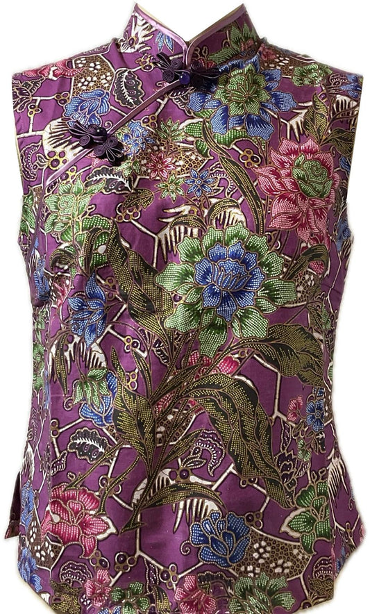 Ladies Batik Top LBT-M-PURPLE-D11001