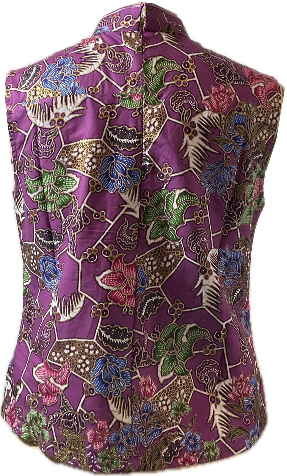 Ladies Batik Top LBT-M-PURPLE-D11001