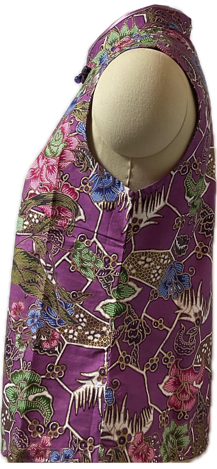 Ladies Batik Top LBT-M-PURPLE-D11001