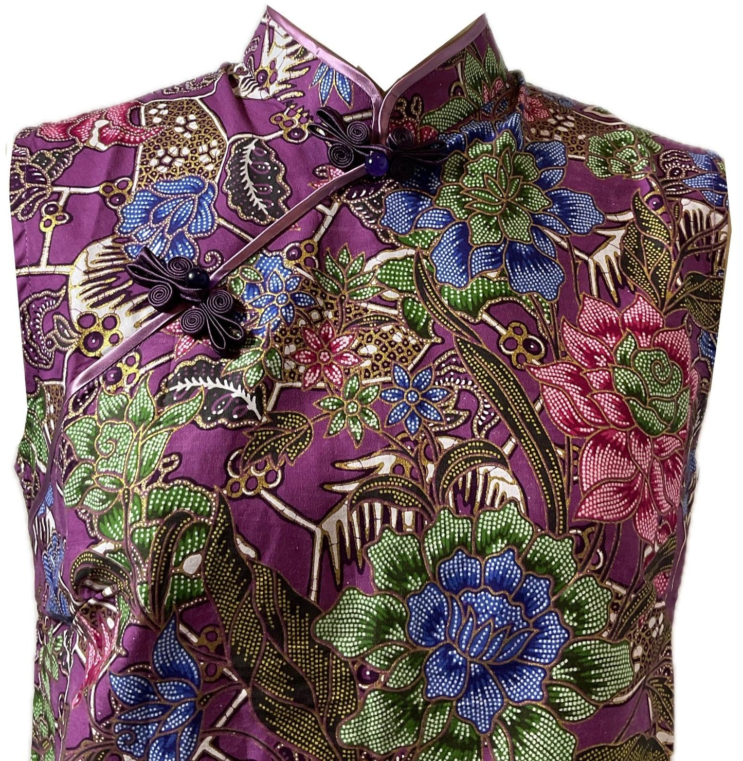 Ladies Batik Top LBT-M-PURPLE-D11001