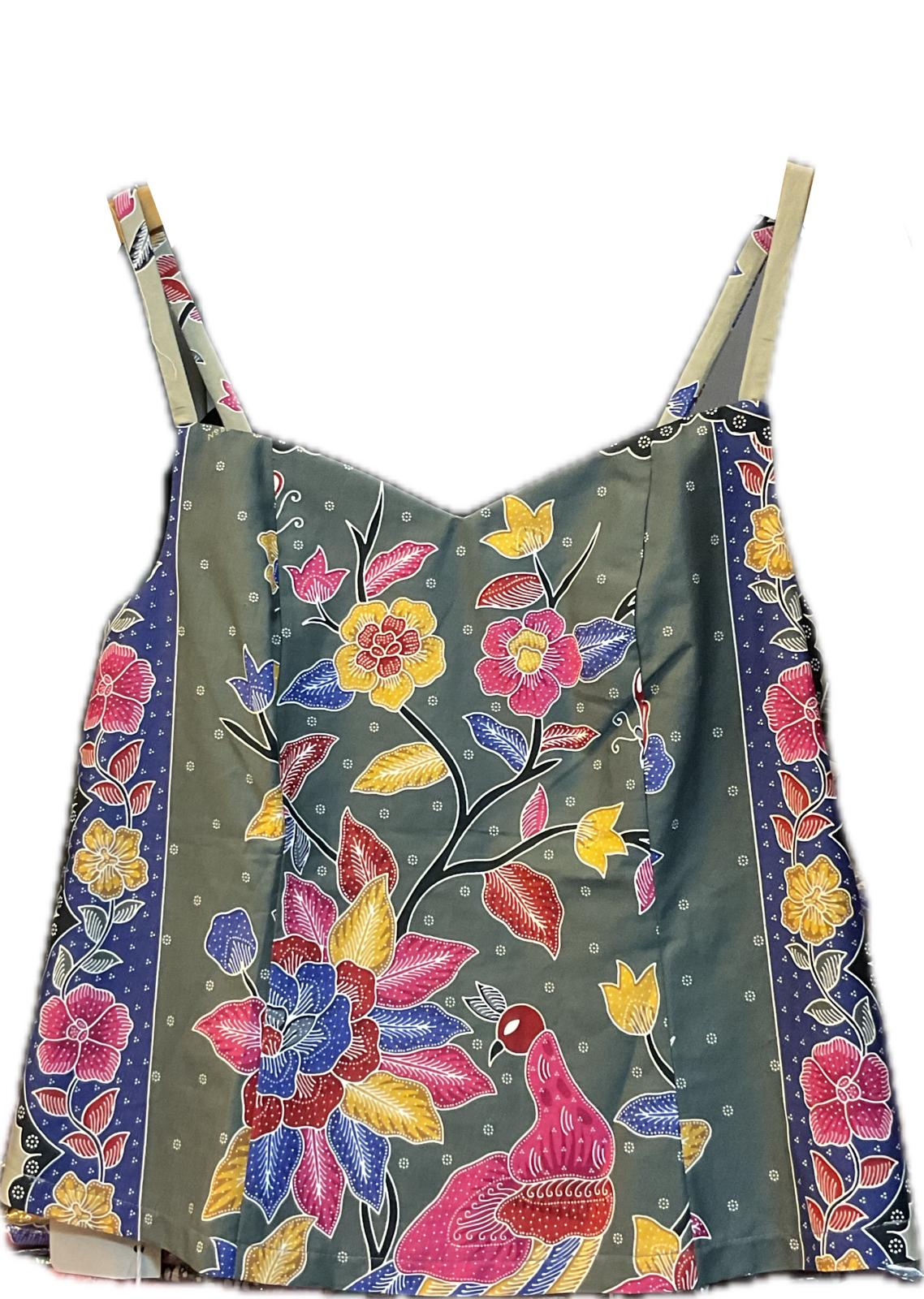 Ladies Batik Top LBT-XL-GREY-C1111001
