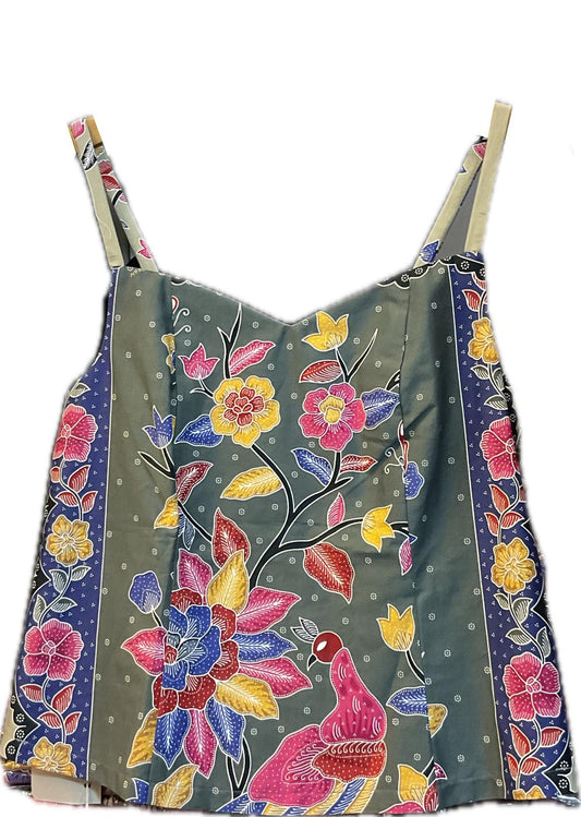 Ladies Batik Top LBT-XL-GREY-C1111001