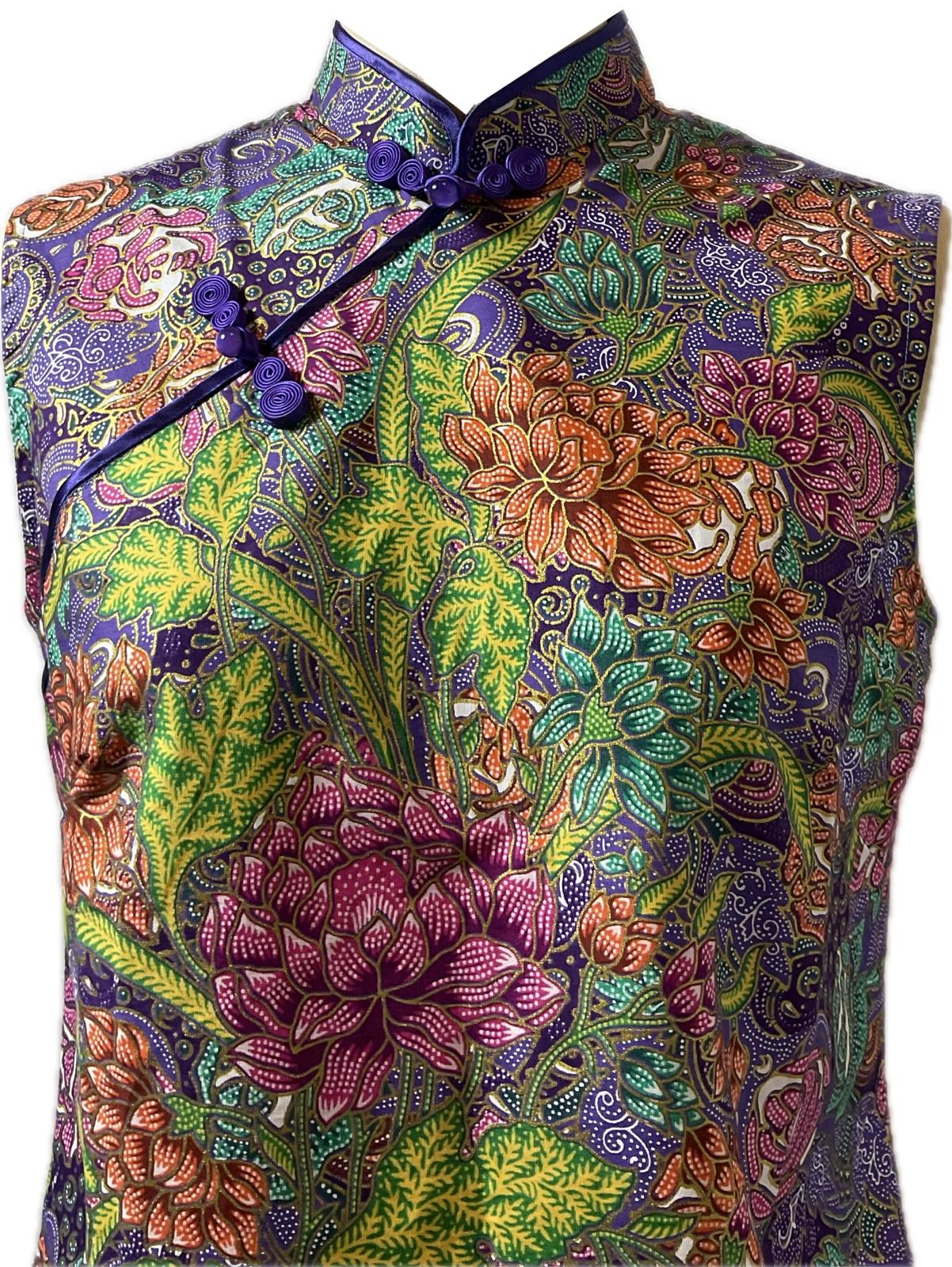 Ladies Batik Top LBT-M-PURPLE-D11002
