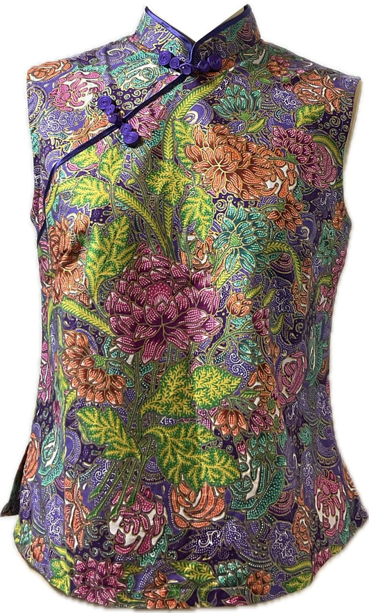 Ladies Batik Top LBT-M-PURPLE-D11002